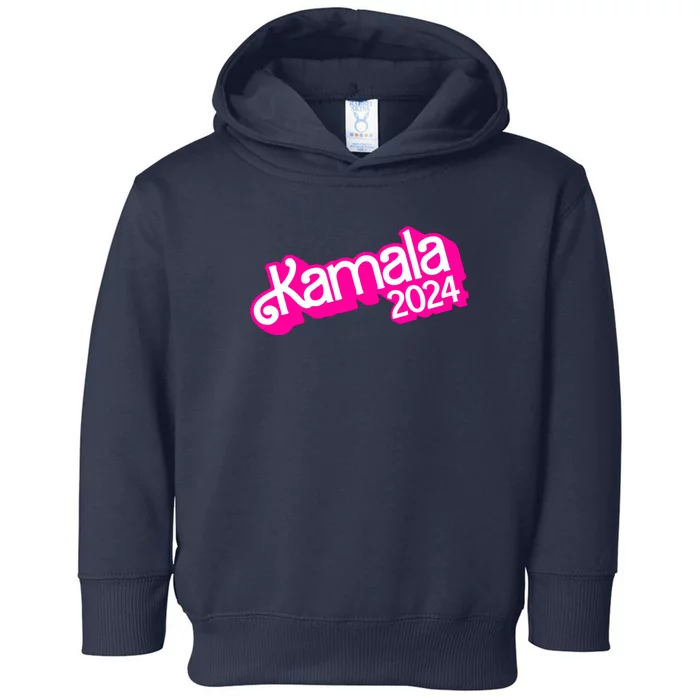 Kamala Harris 2024 Neon Fuchsia Doll Logo Toddler Hoodie