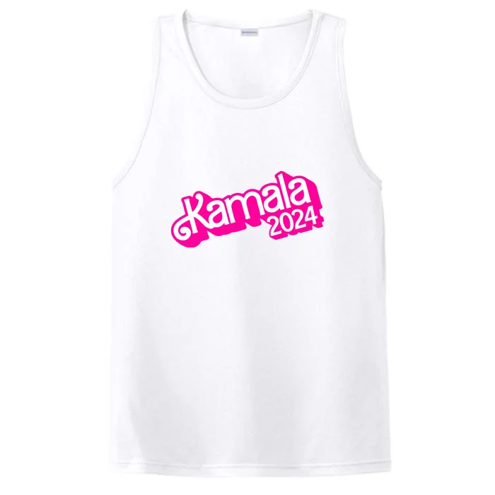 Kamala Harris 2024 Neon Fuchsia Doll Logo Performance Tank