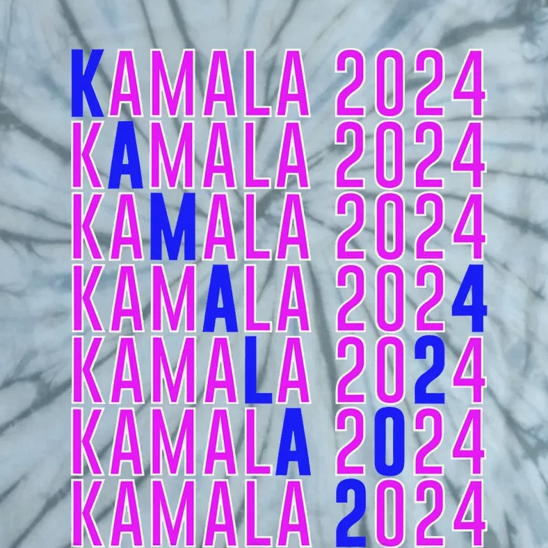 Kamala Harris 2024 Vote Democratic President Text Repeating Tie-Dye T-Shirt