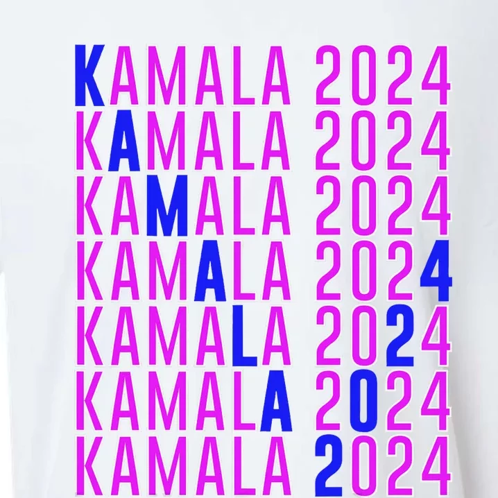 Kamala Harris 2024 Vote Democratic President Text Repeating Sueded Cloud Jersey T-Shirt