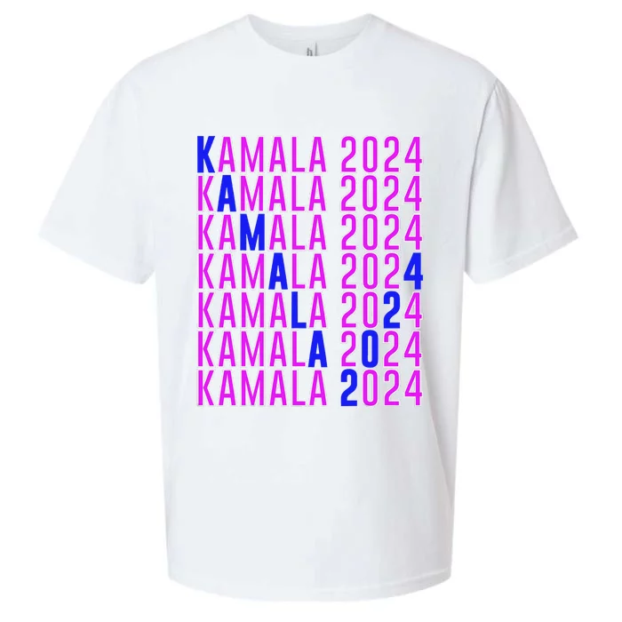 Kamala Harris 2024 Vote Democratic President Text Repeating Sueded Cloud Jersey T-Shirt