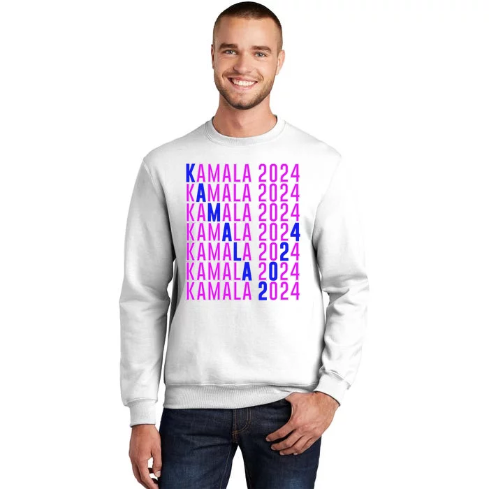 Kamala Harris 2024 Vote Democratic President Text Repeating Sweatshirt