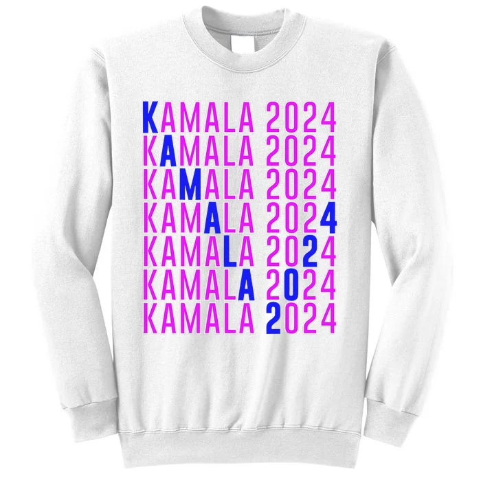 Kamala Harris 2024 Vote Democratic President Text Repeating Sweatshirt