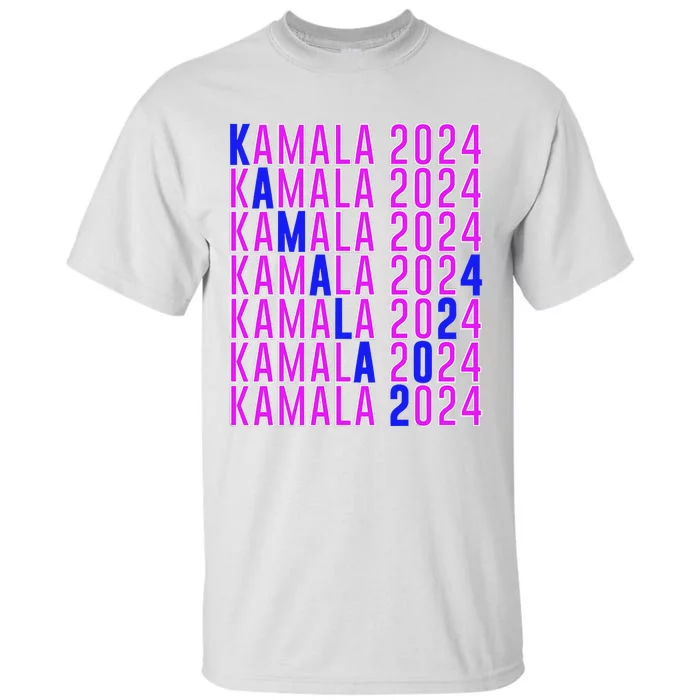 Kamala Harris 2024 Vote Democratic President Text Repeating Tall T-Shirt