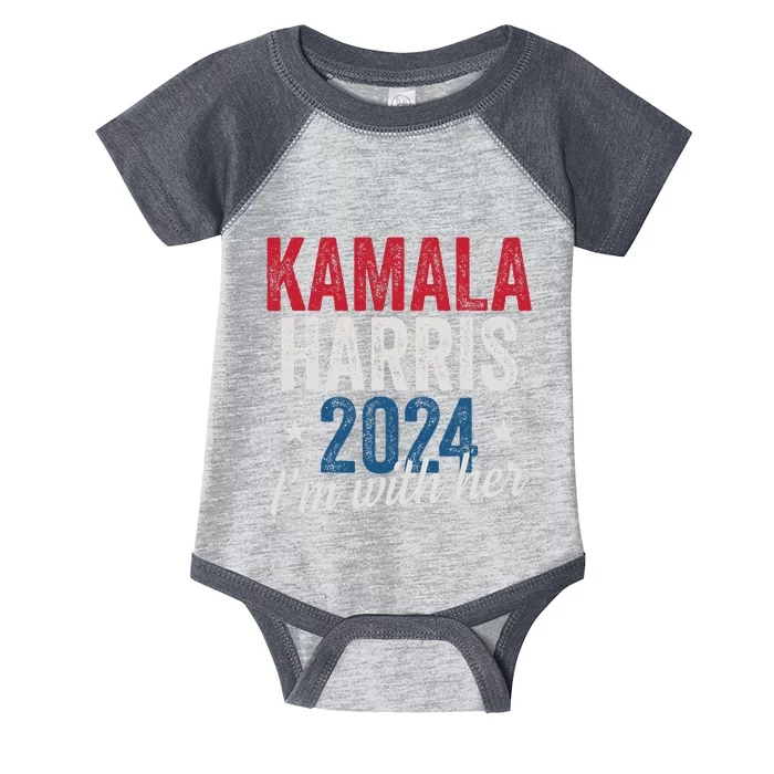 Kamala Harris 2024 Support IM With Her Kamala Harris 2024 Infant Baby Jersey Bodysuit