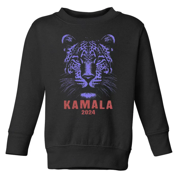 Kamala Harris 2024 For President Leopard Toddler Sweatshirt