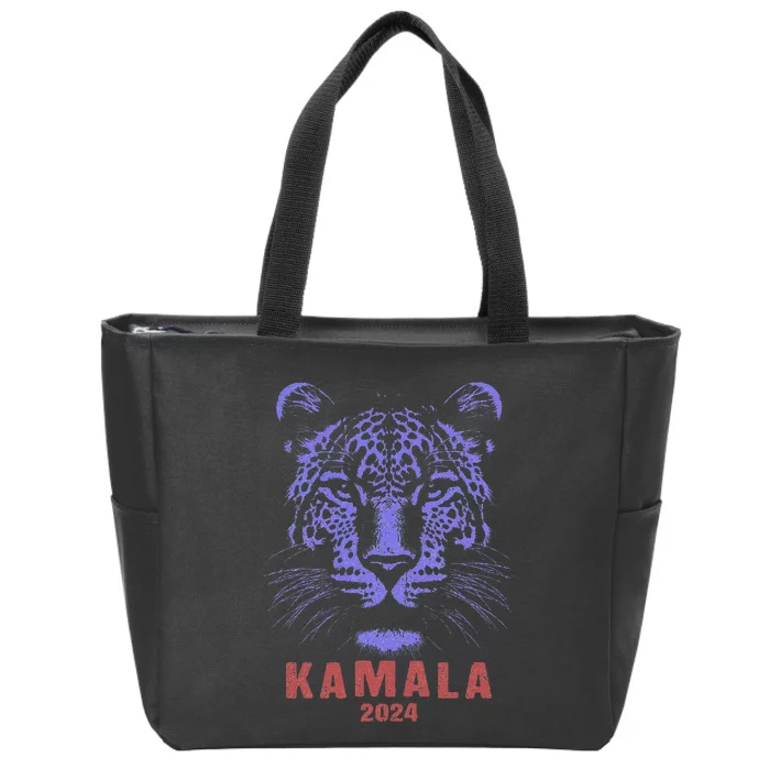 Kamala Harris 2024 For President Leopard Zip Tote Bag