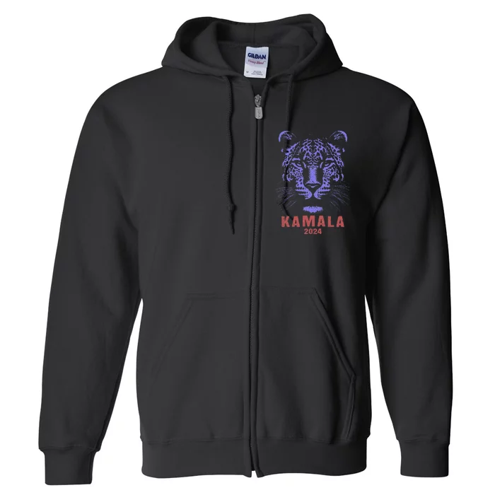 Kamala Harris 2024 For President Leopard Full Zip Hoodie