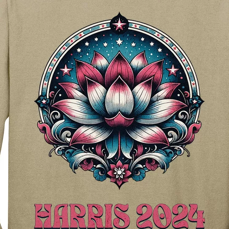 Kamala Harris 2024 Presidential Campaign American Lotus Tall Long Sleeve T-Shirt