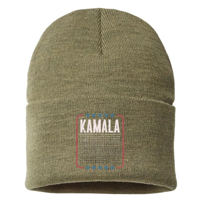 Kamala Harris 2024 President American Flag Vote Kamala Sustainable Knit Beanie