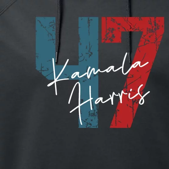 Kamala Harris 2024 47th President Save Democracy Us Flag Performance Fleece Hoodie