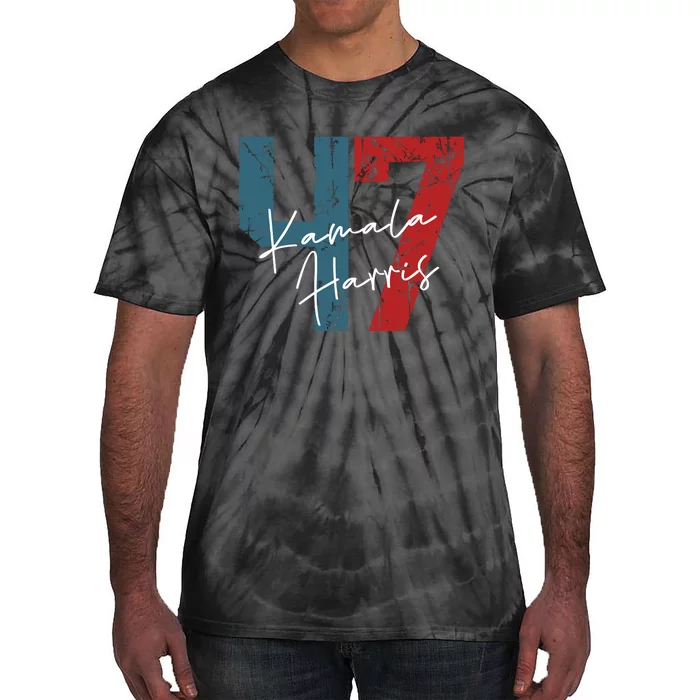 Kamala Harris 2024 47th President Save Democracy Us Flag Tie-Dye T-Shirt