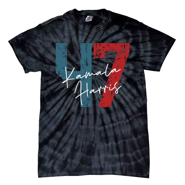 Kamala Harris 2024 47th President Save Democracy Us Flag Tie-Dye T-Shirt