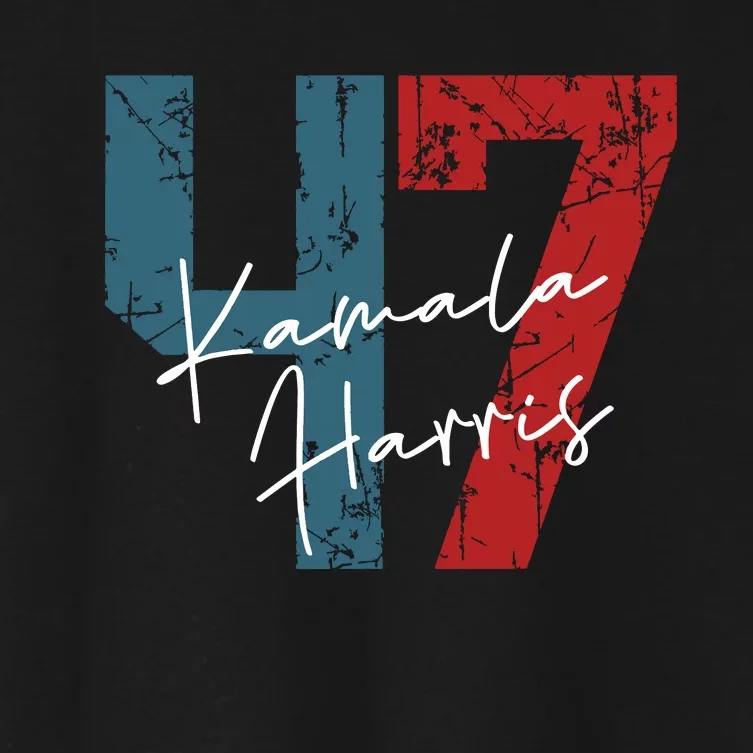 Kamala Harris 2024 47th President Save Democracy Us Flag Women's Crop Top Tee