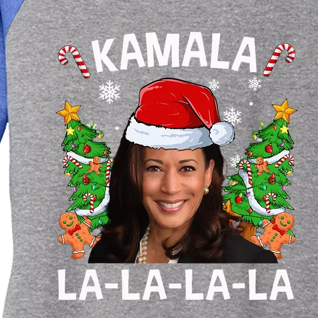 Kamala Harris 2024 Christmas Comma La Women Xmas Women's Tri-Blend 3/4-Sleeve Raglan Shirt