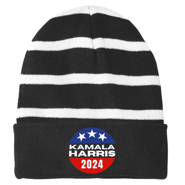 Kamala Harris 2024 Striped Beanie with Solid Band