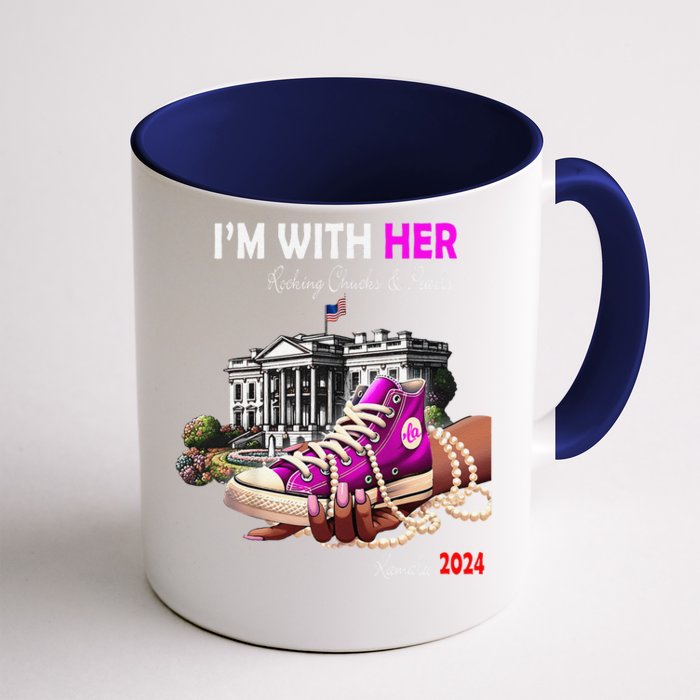 Kamala Harris 2024 IM With Her Rocking Chucks & Pearls Gift Front & Back Coffee Mug