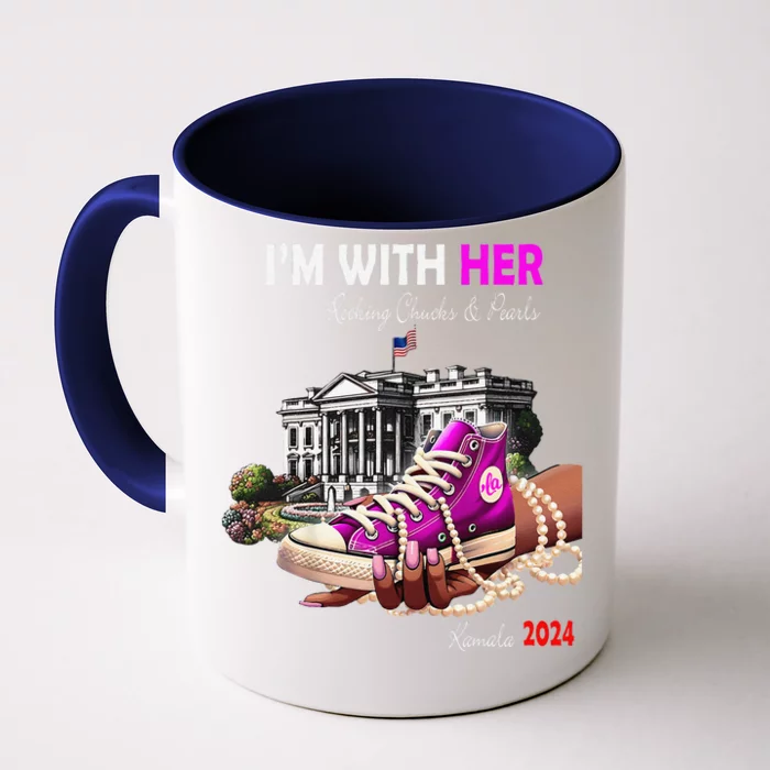 Kamala Harris 2024 IM With Her Rocking Chucks & Pearls Gift Front & Back Coffee Mug