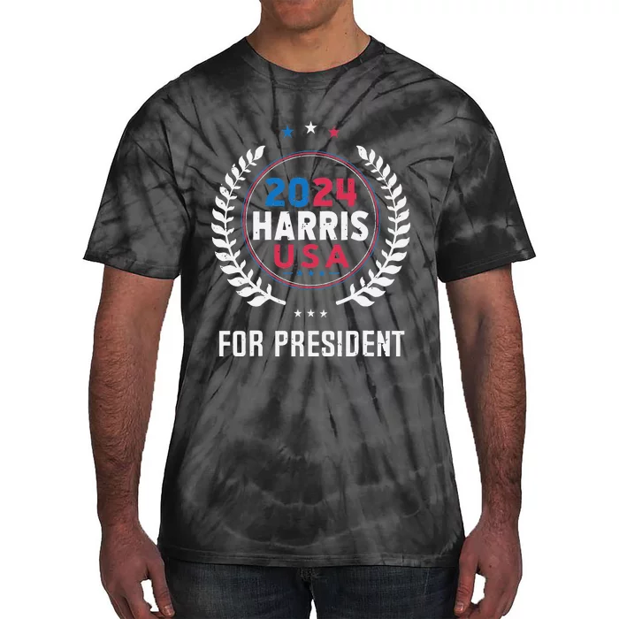 Kamala Harris 2024 For President Election Campaign Us Flag Tie-Dye T-Shirt