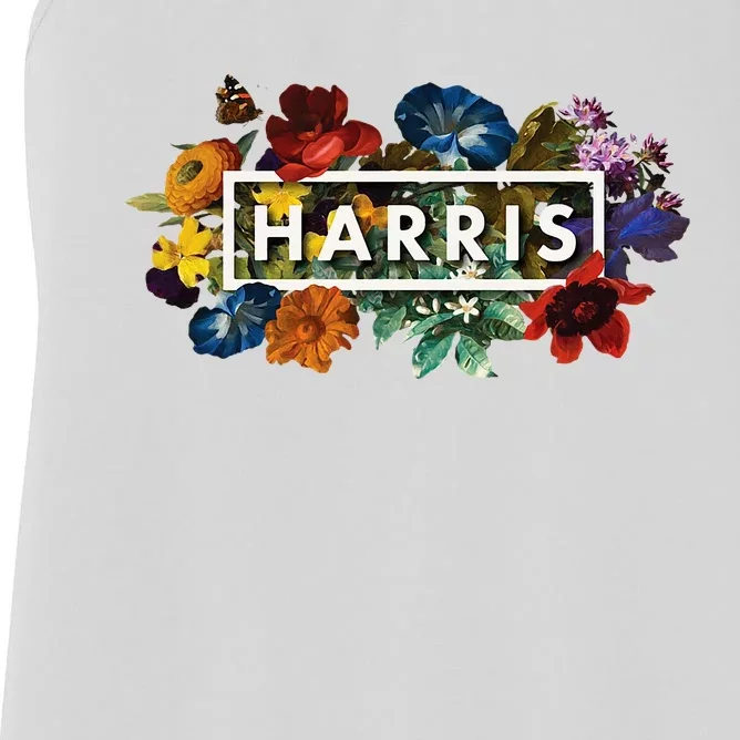 Kamala Harris 2024 Vintage Floral Women Harris President Women's Racerback Tank