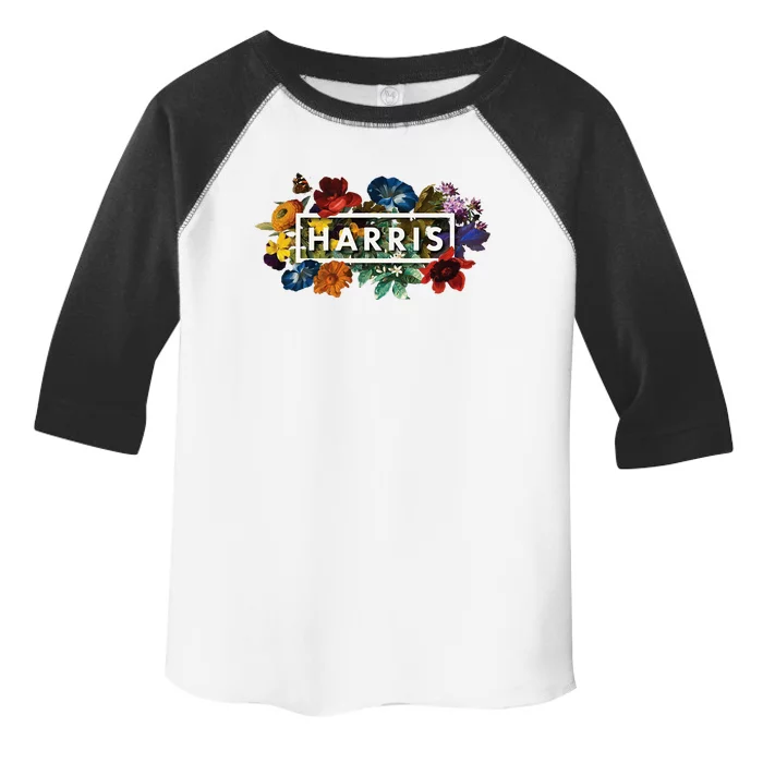 Kamala Harris 2024 Vintage Floral Women Harris President Toddler Fine Jersey T-Shirt