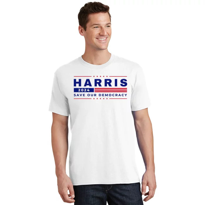 Kamala Harris 2024 Harris 2024 Save Our Democracy Blue T-Shirt