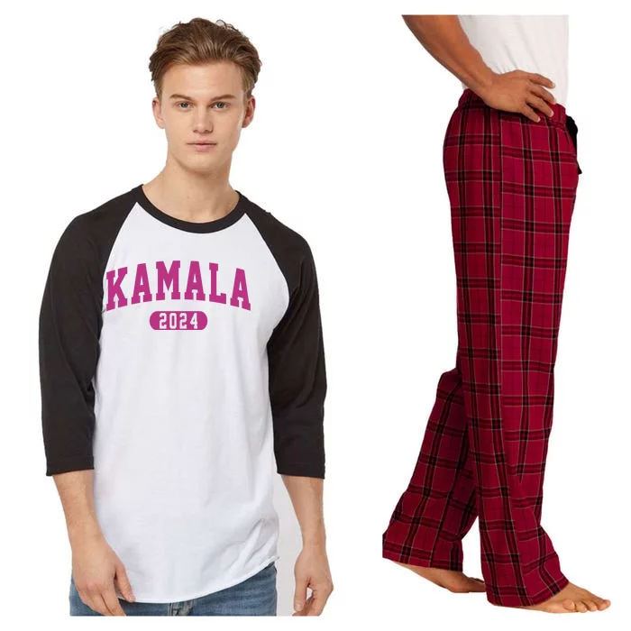 Kamala Harris 2024 President Varsity Print Raglan Sleeve Pajama Set