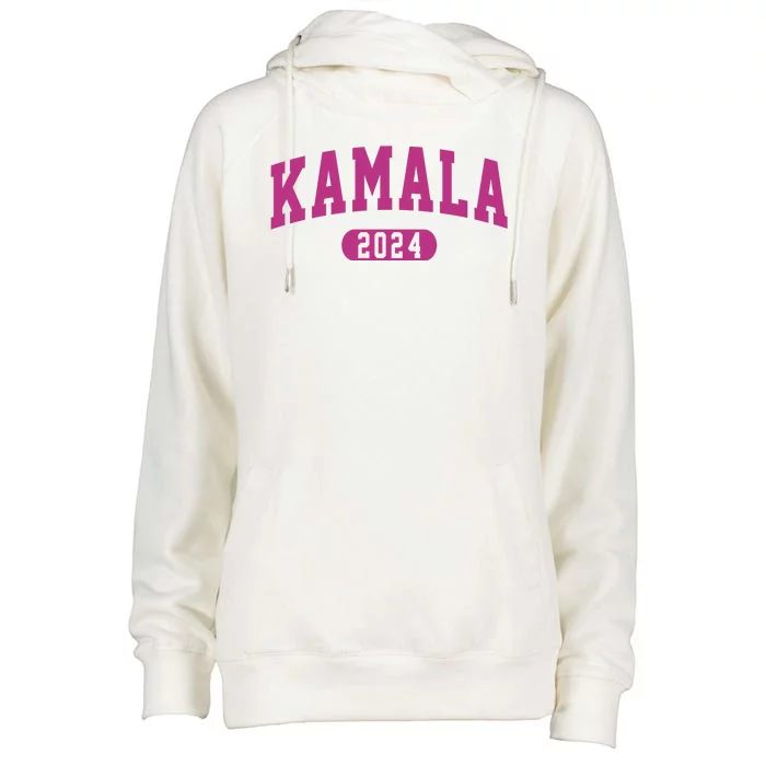 Kamala Harris 2024 President Varsity Print Womens Funnel Neck Pullover Hood