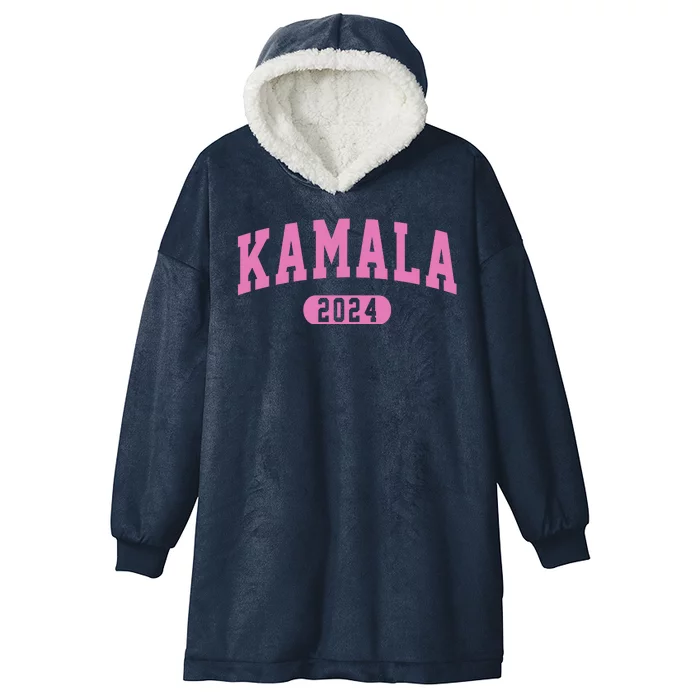 Kamala Harris 2024 President Varsity Print Hooded Wearable Blanket