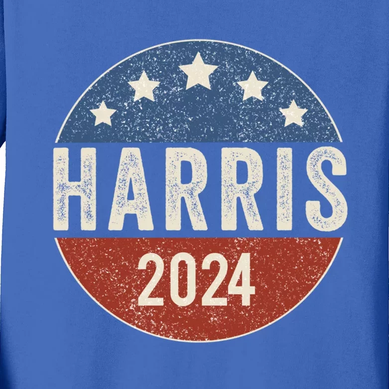 Kamala Harris 2024 For President Campaign Us Flag Great Gift Kids Long Sleeve Shirt