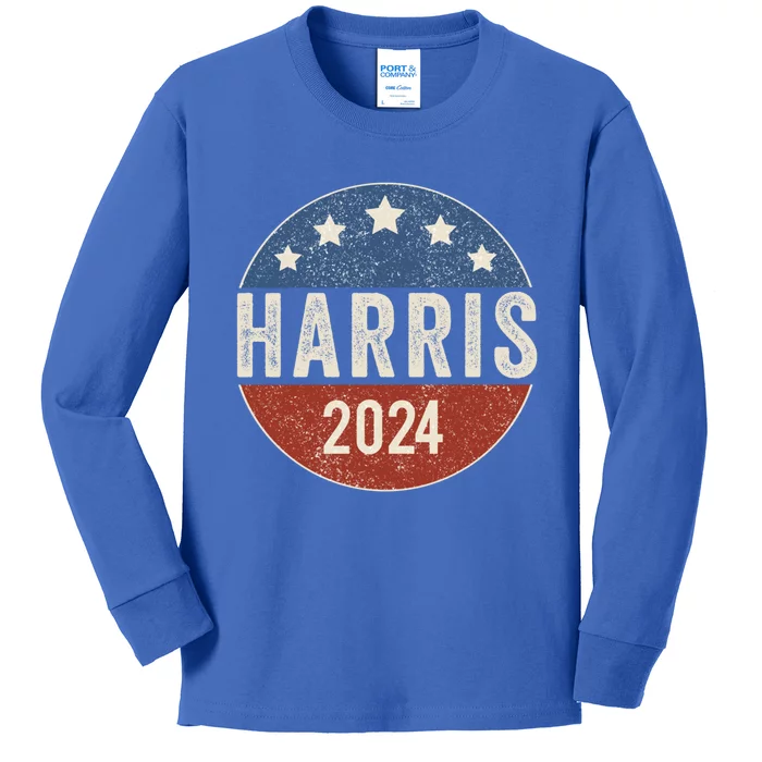 Kamala Harris 2024 For President Campaign Us Flag Great Gift Kids Long Sleeve Shirt