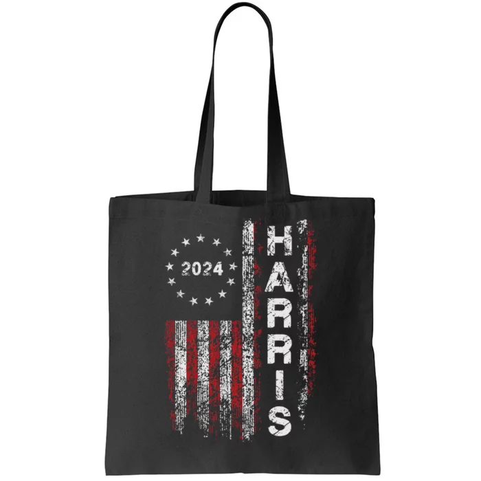 Kamala Harris 2024 For President Campaign Us Flag Vintage Tote Bag