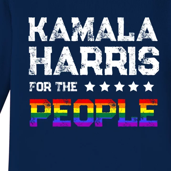 Kamala Harris 2024 For The People Lgbt Flag Equality Gift Baby Long Sleeve Bodysuit