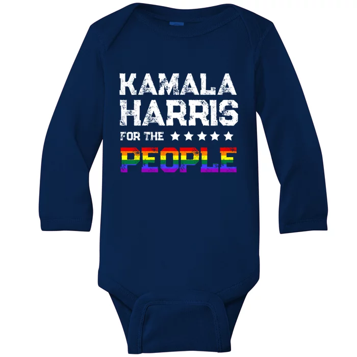 Kamala Harris 2024 For The People Lgbt Flag Equality Gift Baby Long Sleeve Bodysuit