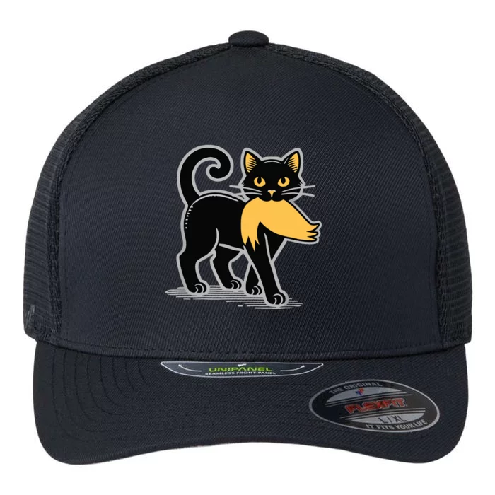 Kamala Harris 2024 Cat Carrying Trump Hair Sarcastic Walz Flexfit Unipanel Trucker Cap