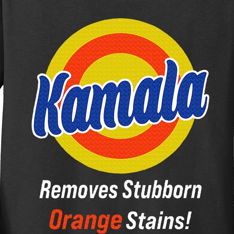 Kamala Harris 2024 Removes Stubborn Orange Stains Kids Long Sleeve Shirt