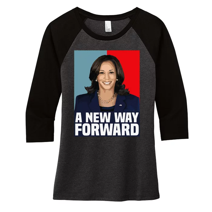 Kamala Harris 2024 A New Way Forward Election Women's Tri-Blend 3/4-Sleeve Raglan Shirt