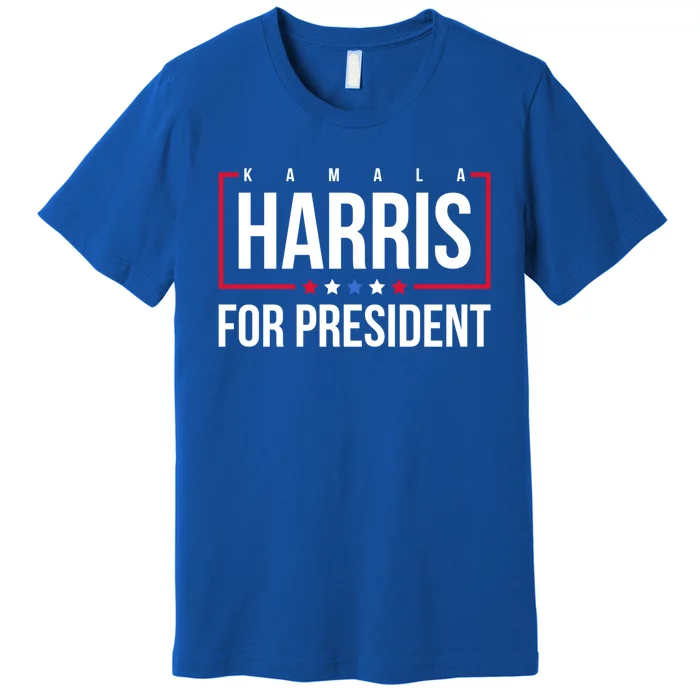 Kamala Harris 2024 For President Us Flag Democratic Funny Gift Premium T-Shirt