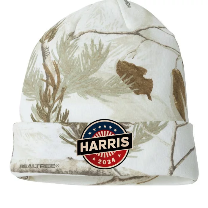 Kamala Harris 2024 For President Campaign 2024 Us Flag Kati - 12in Camo Beanie