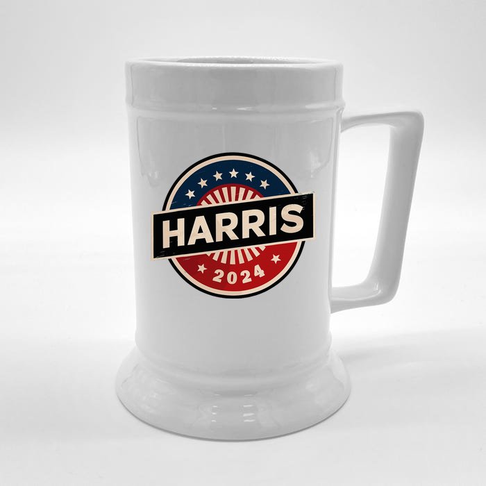 Kamala Harris 2024 For President Campaign 2024 Us Flag Front & Back Beer Stein