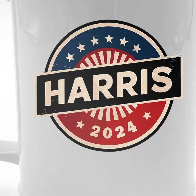 Kamala Harris 2024 For President Campaign 2024 Us Flag Front & Back Beer Stein