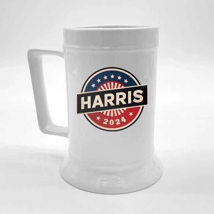 Kamala Harris 2024 For President Campaign 2024 Us Flag Front & Back Beer Stein