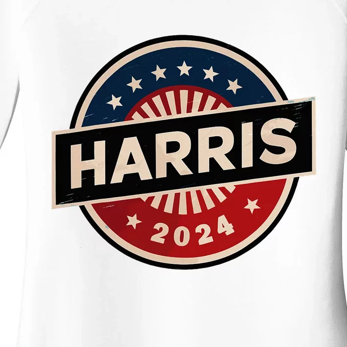 Kamala Harris 2024 For President Campaign 2024 Us Flag Women's Perfect Tri Tunic Long Sleeve Shirt