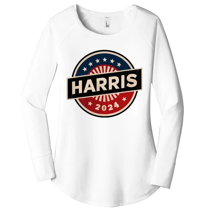 Kamala Harris 2024 For President Campaign 2024 Us Flag Women's Perfect Tri Tunic Long Sleeve Shirt