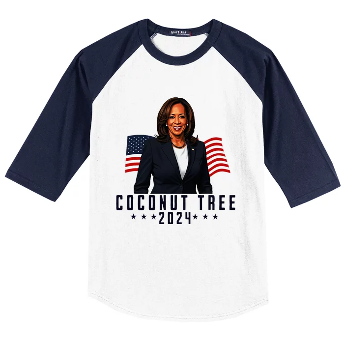 Kamala Harris 2024 Coconut Tree 2024 Vote Elect Kamala 2024 Baseball Sleeve Shirt