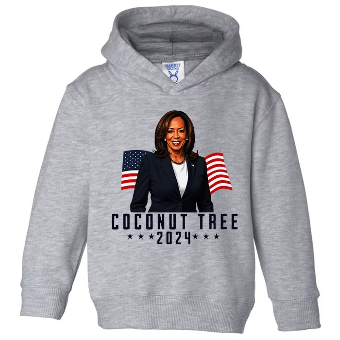 Kamala Harris 2024 Coconut Tree 2024 Vote Elect Kamala 2024 Toddler Hoodie