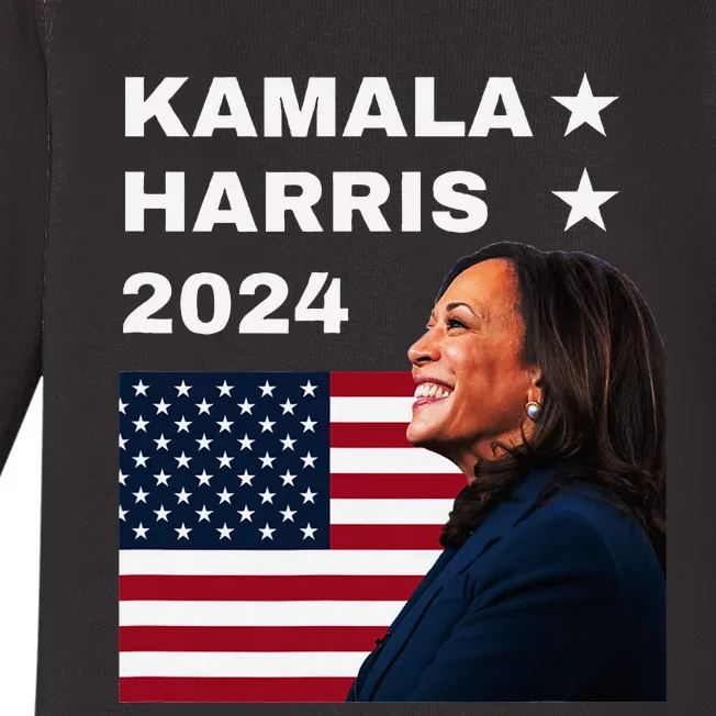 Kamala Harris 2024 Kamala For President Baby Long Sleeve Bodysuit