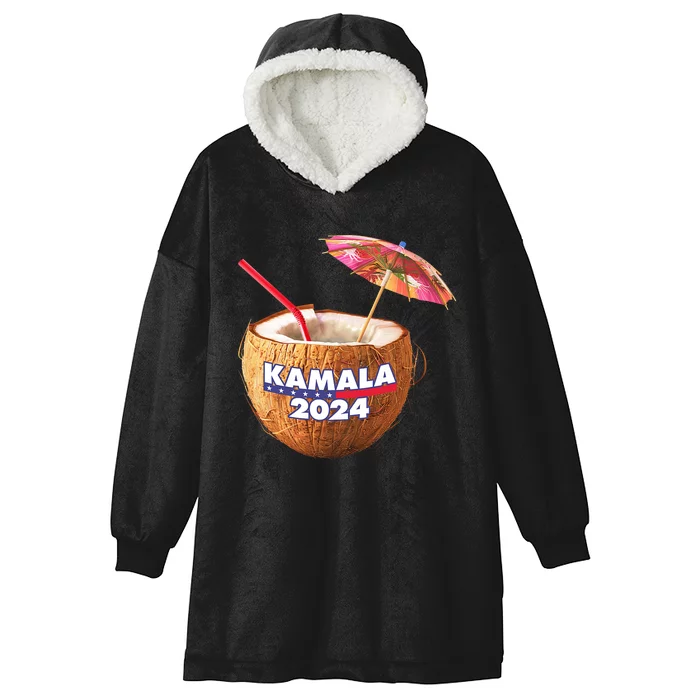 Kamala Harris 2024 Coconut Tree Meme Hooded Wearable Blanket