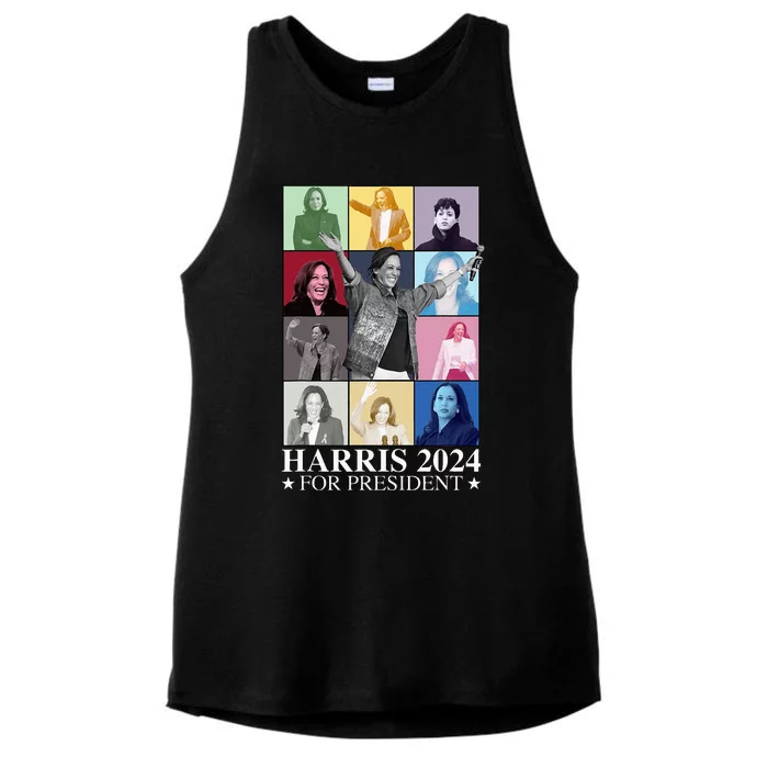 Kamala Harris 2024 Madam President Election Ladies Tri-Blend Wicking Tank