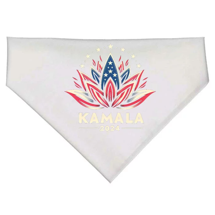 Kamala Harris 2024 Presidential Campaign American Lotus Meaningful Gift USA-Made Doggie Bandana